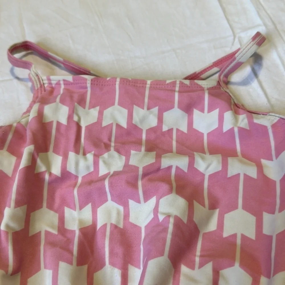 Hanna Andersson Pink and White swimsuit  size 6-7